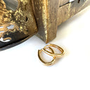 Angular Oval Yellow Gold Hoops