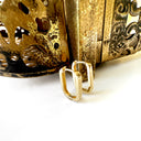 Angular Rectangle Yellow Gold Studs