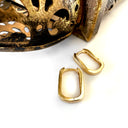 Angular Rectangle Yellow Gold Studs