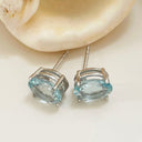 Oval Aquamarine Studs