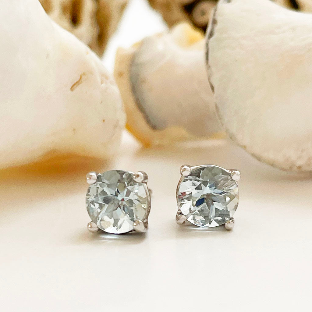 Aquamarine studs