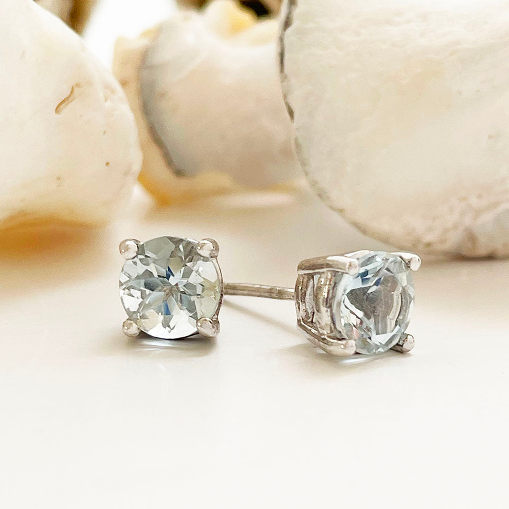 Aquamarine studs