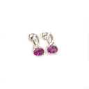 Half Bow Grape Garnet and Diamond Earrings