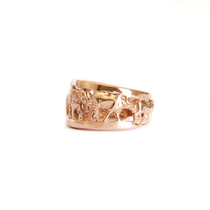 Big 5 Relief Ring with Rose Gold Borders