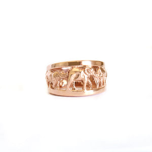 Big 5 Relief Ring with Rose Gold Borders
