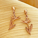 Rose Gold Bird of Paradise Drop Earrings