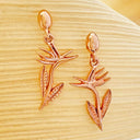 Rose Gold Bird of Paradise Drop Earrings