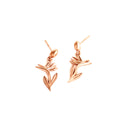 Bird of Paradise Rose Gold Drop Earrings