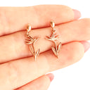 Bird of Paradise Rose Gold Drop Earrings