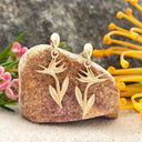 Bird of Paradise Yellow Gold Drop Earrings