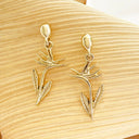 Yellow Gold Bird of Paradise Drop Earrings