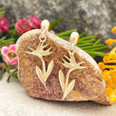 Bird of Paradise Yellow Gold Drop Earrings