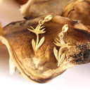 Bird of Paradise Yellow Gold Drop Earrings