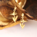 Bird of Paradise Yellow Gold Drop Earrings