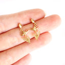 Bird of Paradise Yellow Gold Drop Earrings