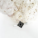 Black Diamond Floral Cluster Ring