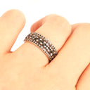 Black Diamond Queen White Gold Ring
