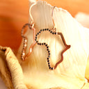 Black Diamond Rose Gold Africa Map Earrings