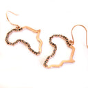 Black Diamond Rose Gold Africa Map Earrings
