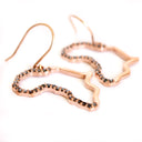 Black Diamond Rose Gold Africa Map Earrings