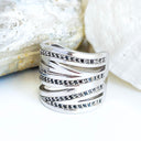 Black Diamond White Gold Zebra Statement Ring