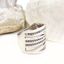 Black Diamond White Gold Zebra Statement Ring