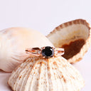 Black Diamond and White Diamond Rose Gold Ring