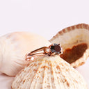 Black Diamond and White Diamond Rose Gold Ring