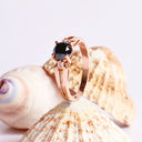 Black Diamond and White Diamond Rose Gold Ring