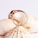 Black Diamond and White Diamond Rose Gold Ring