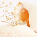 White Diamond yellow gold ring