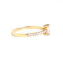 Brilliant Radiant Cut White Diamond Engagement Ring in Yellow Gold