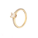 Brilliant Radiant Cut White Diamond Engagement Ring in Yellow Gold