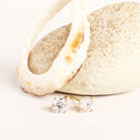 White Diamond Yellow Gold Studs
