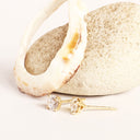 White Diamond Yellow Gold Studs