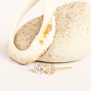 White Diamond Yellow Gold Studs