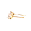 Capsule Wardrobe White Diamond Yellow Gold Stud Earrings