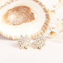 White Diamond Yellow Gold Earrings