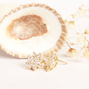 White Diamond Yellow Gold Earrings
