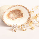 White Diamond Yellow Gold Earrings