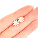 Celestial Bloom White Diamond Diamond Yellow Gold Studs