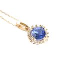 Celestial Halo Sapphire with Diamond Yellow Gold Pendant