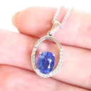 Celestial Orbit Sapphire And Diamond White Gold Pendant