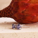 Charming Four Claw Tanzanite White Gold Studs