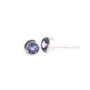 Refined Petite Bezel Set Tanzanite White Gold Studs