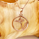 Circular Rose Gold Bird of Prey Strelitzia Pendant