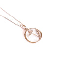 Circular Bird of Paradise White Gold Pendant