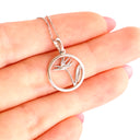 Circular Bird of Paradise White Gold Pendant