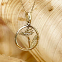 Circular Yellow Bird of Prey Strelitzia Pendant