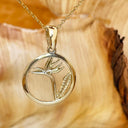 Circular Yellow Bird of Prey Strelitzia Pendant